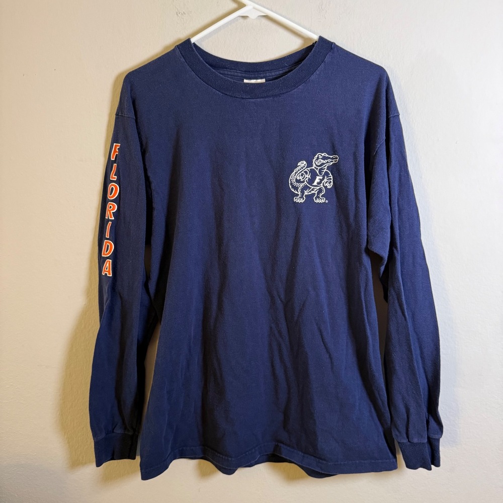 Vintage Fruit of the Loom Florida Gators Long Sleeve Shirt Navy‎ Blue Large BACC